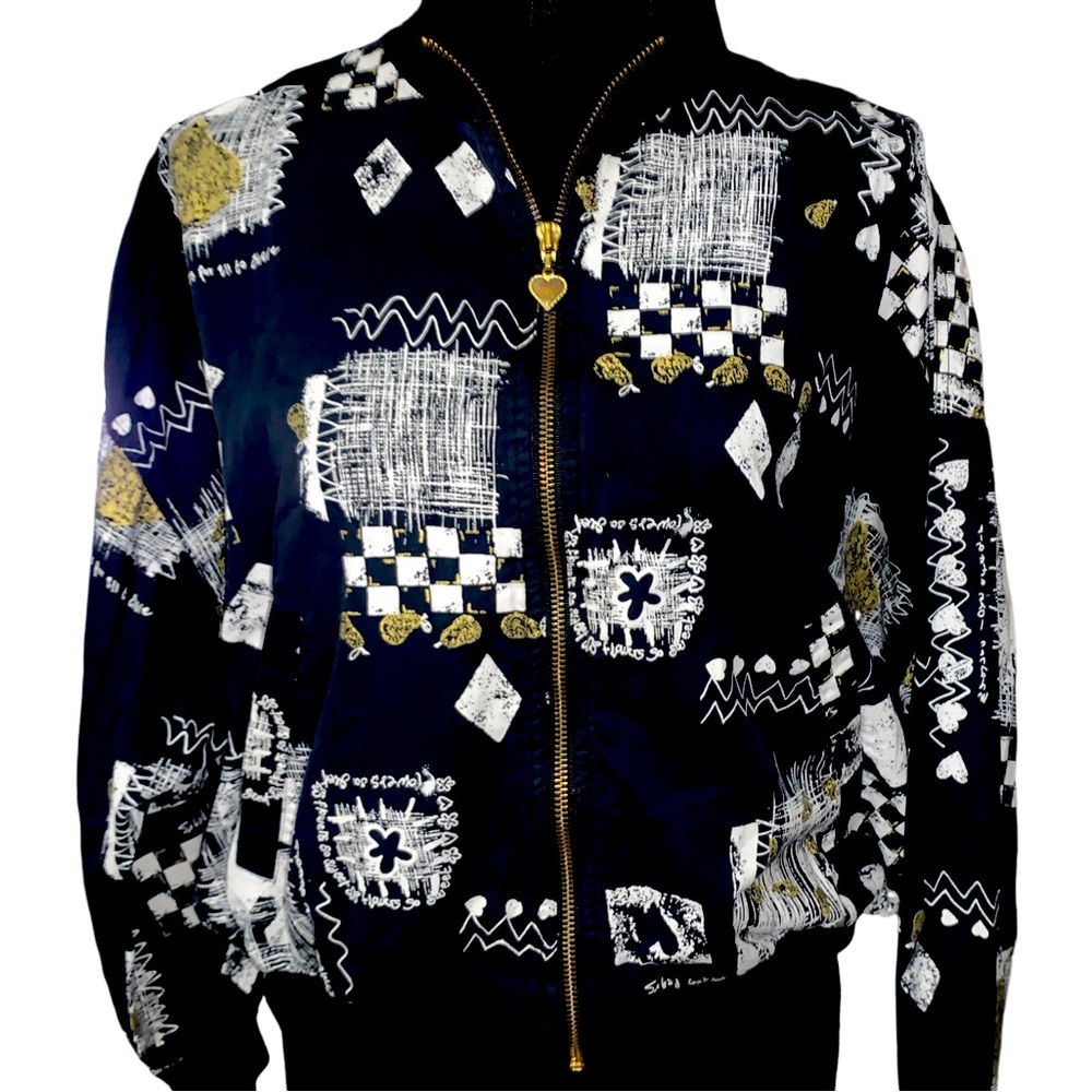 Vintage TAIL Windbreaker Patchwork Graffiti 80s Bomber Jacket